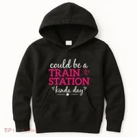 Could Be A Train Station Kinda Day Kids Hoodie thumb 0