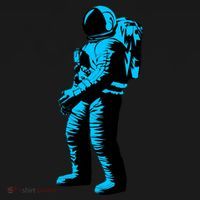 Cool Blue Astronaut USA-Made Doggie Bandana thumb 2