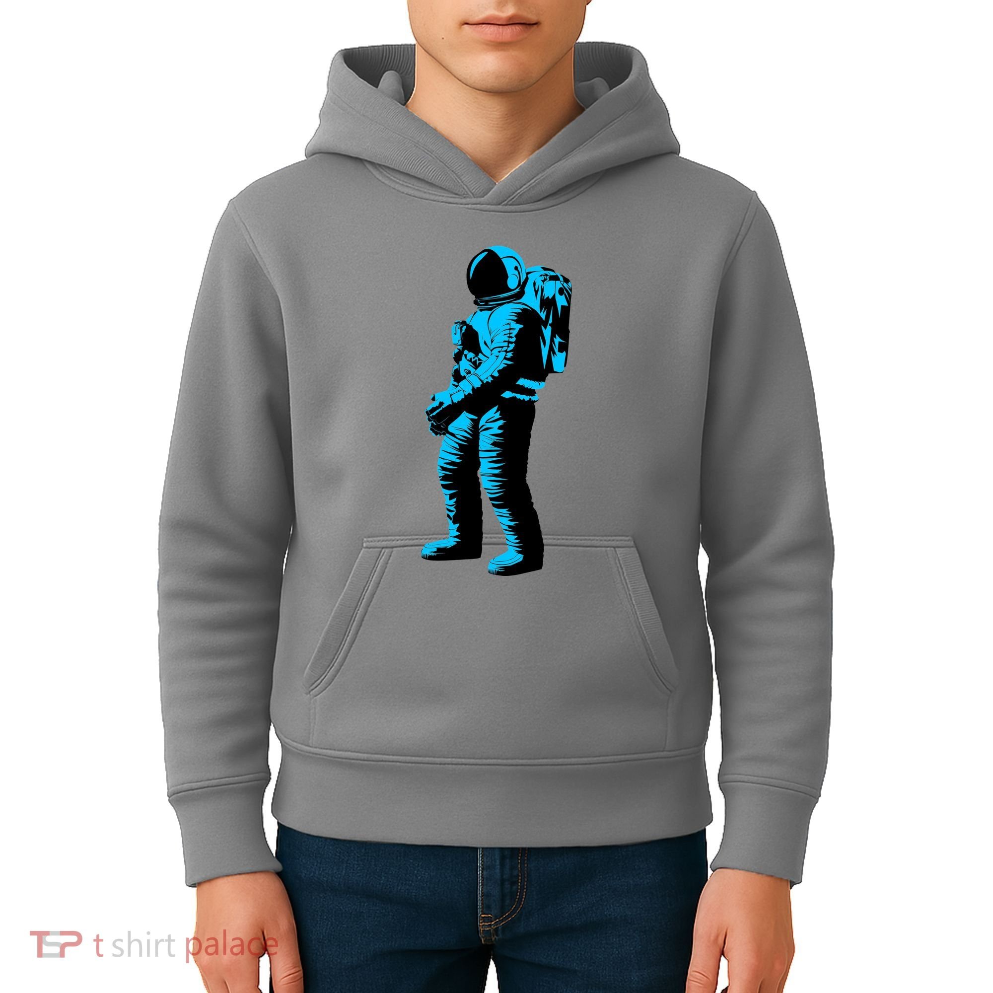 Cool Blue Astronaut Kids Hoodie