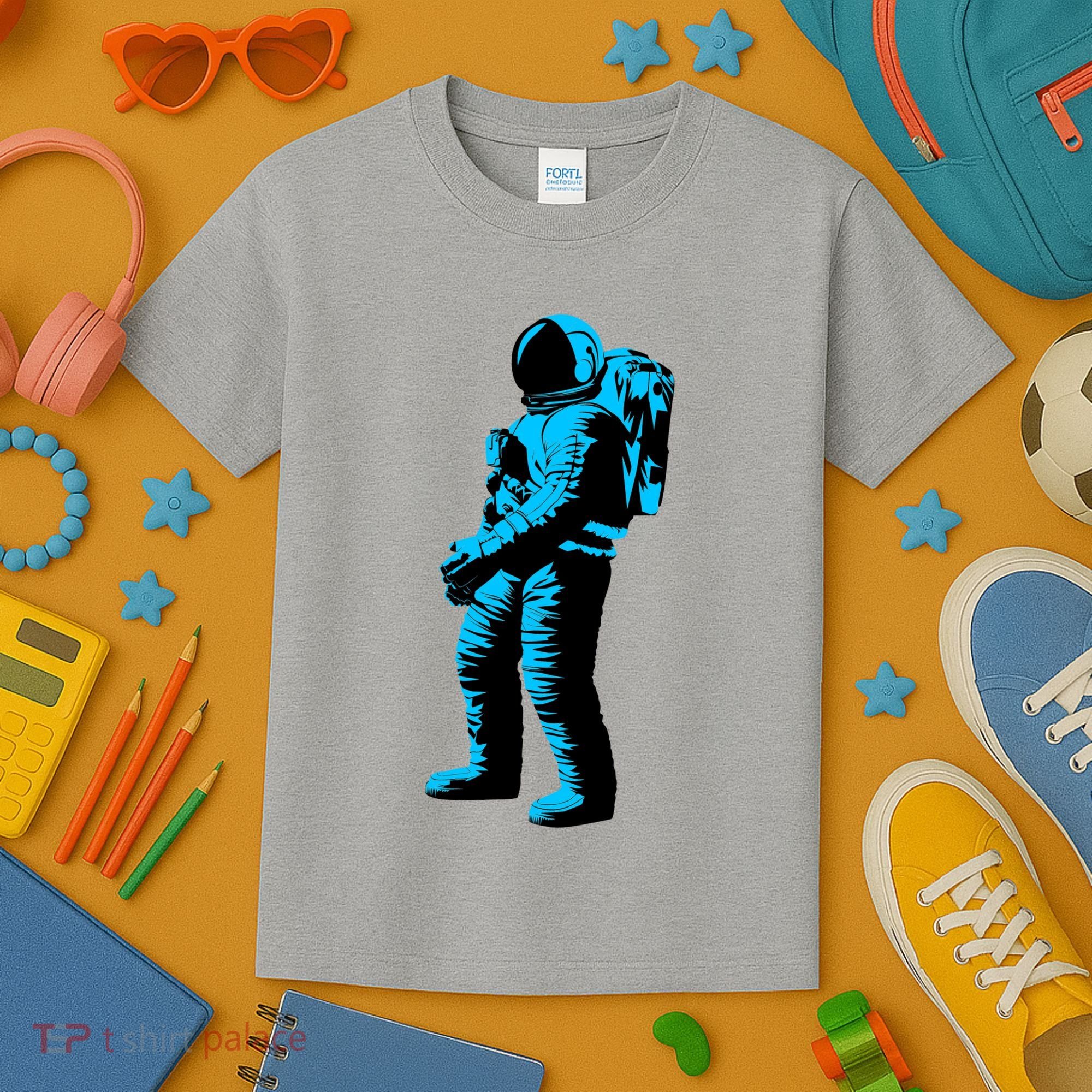 Cool Blue Astronaut Kids T-Shirt