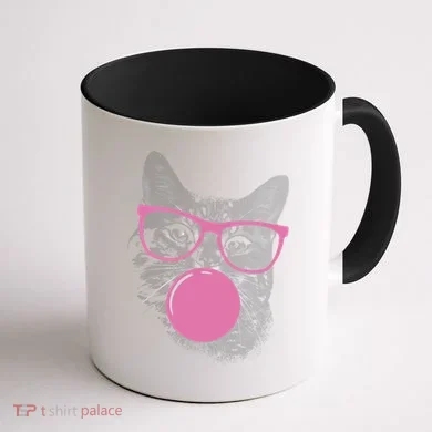 Cat Blowing Bubble Gum Coffee Mug back