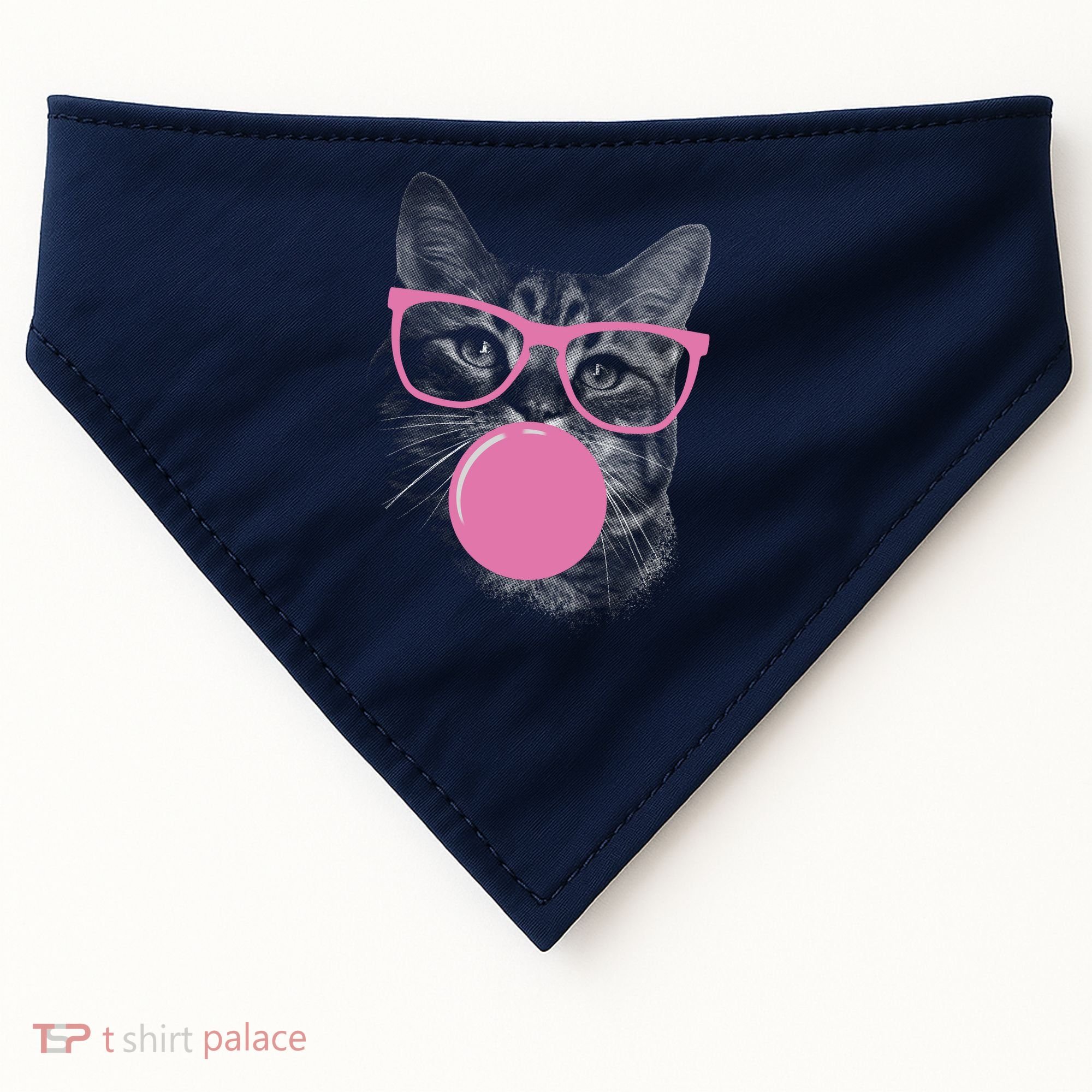 Cat Blowing Bubble Gum USA-Made Doggie Bandana
