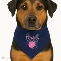 Cat Blowing Bubble Gum USA-Made Doggie Bandana thumb 1