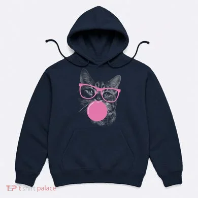 Cat Blowing Bubble Gum Hoodie