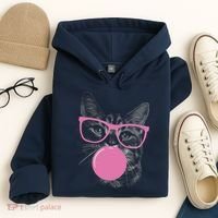 Cat Blowing Bubble Gum Hoodie thumb 4