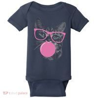 Cat Blowing Bubble Gum Baby Bodysuit thumb 0