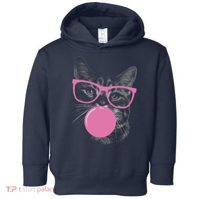 Cat Blowing Bubble Gum Toddler Hoodie