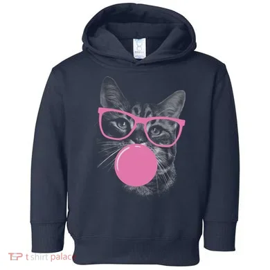 Cat Blowing Bubble Gum Toddler Hoodie