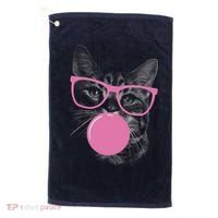 Cat Blowing Bubble Gum Golf Towel thumb 0