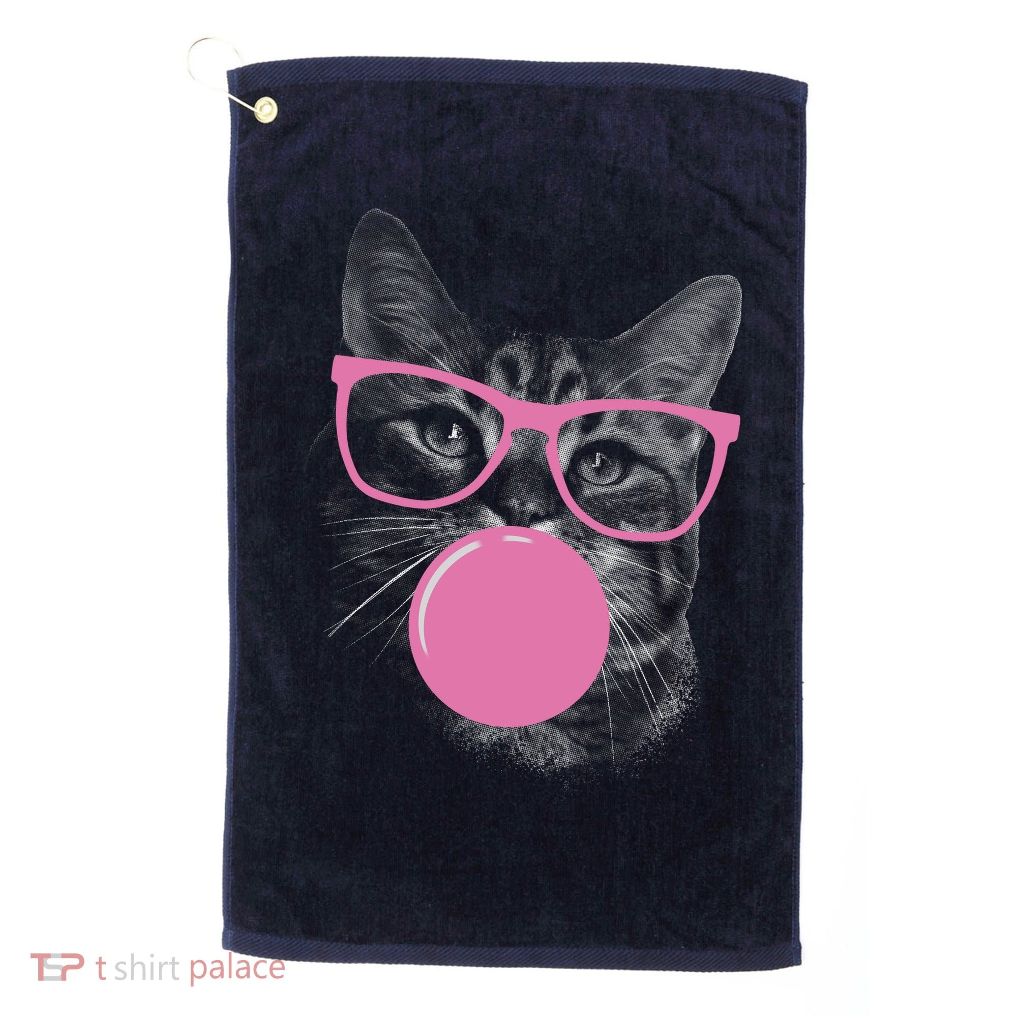 Cat Blowing Bubble Gum Golf Towel