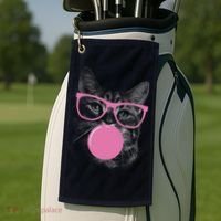 Cat Blowing Bubble Gum Golf Towel thumb 2