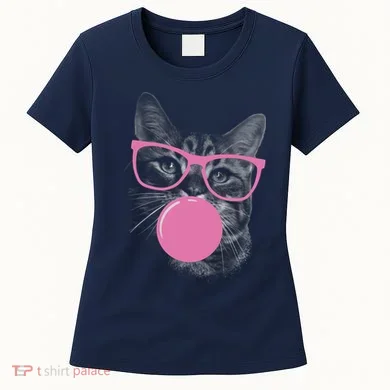 Cat Blowing Bubble Gum Women's T-Shirt