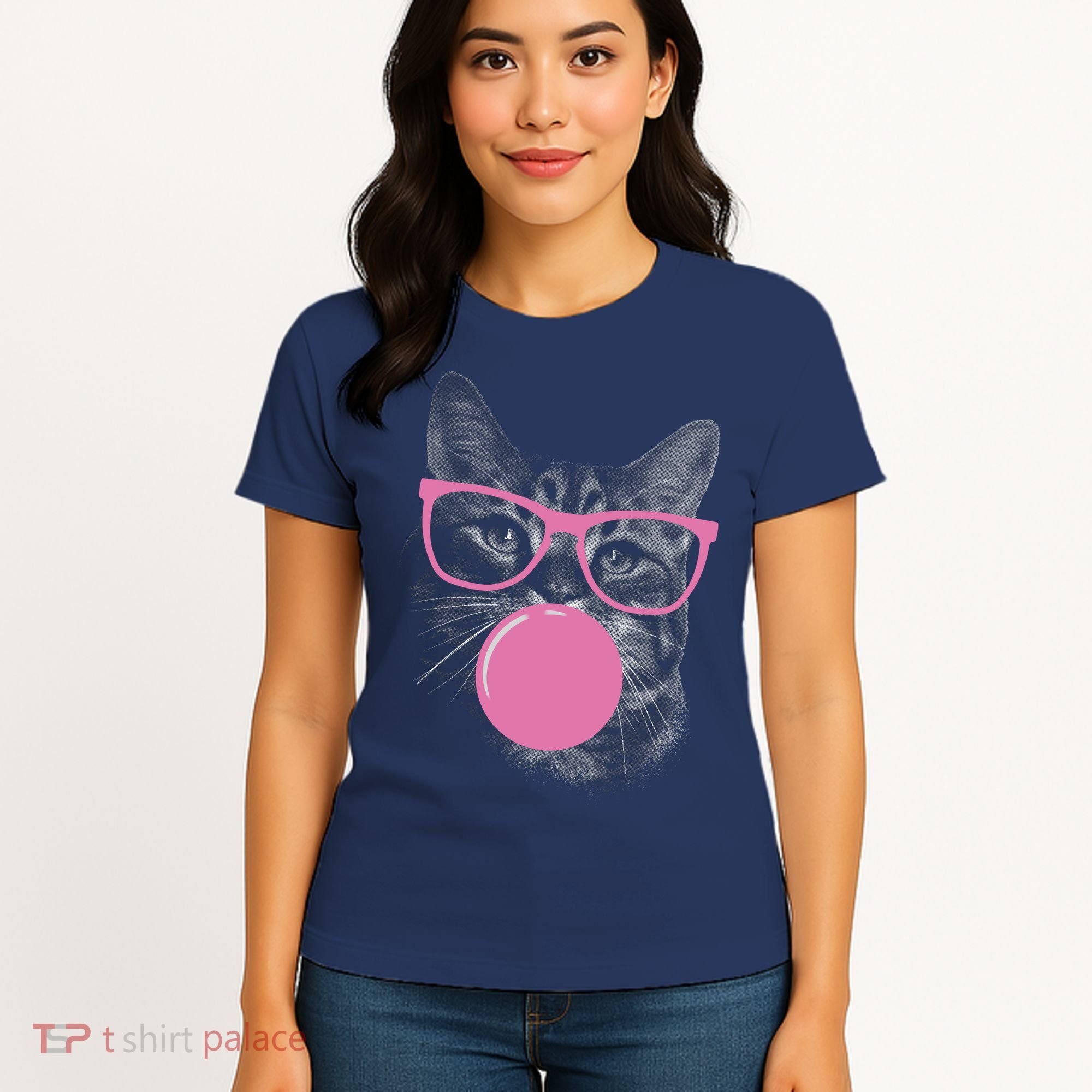 Cat Blowing Bubble Gum Women's T-Shirt