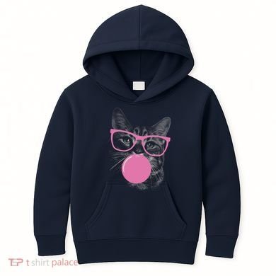 Cat Blowing Bubble Gum Kids Hoodie