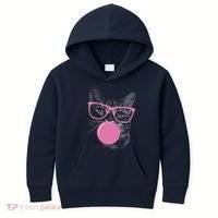 Cat Blowing Bubble Gum Kids Hoodie thumb 0