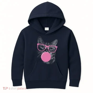 Cat Blowing Bubble Gum Kids Hoodie