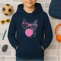 Cat Blowing Bubble Gum Kids Hoodie thumb 2