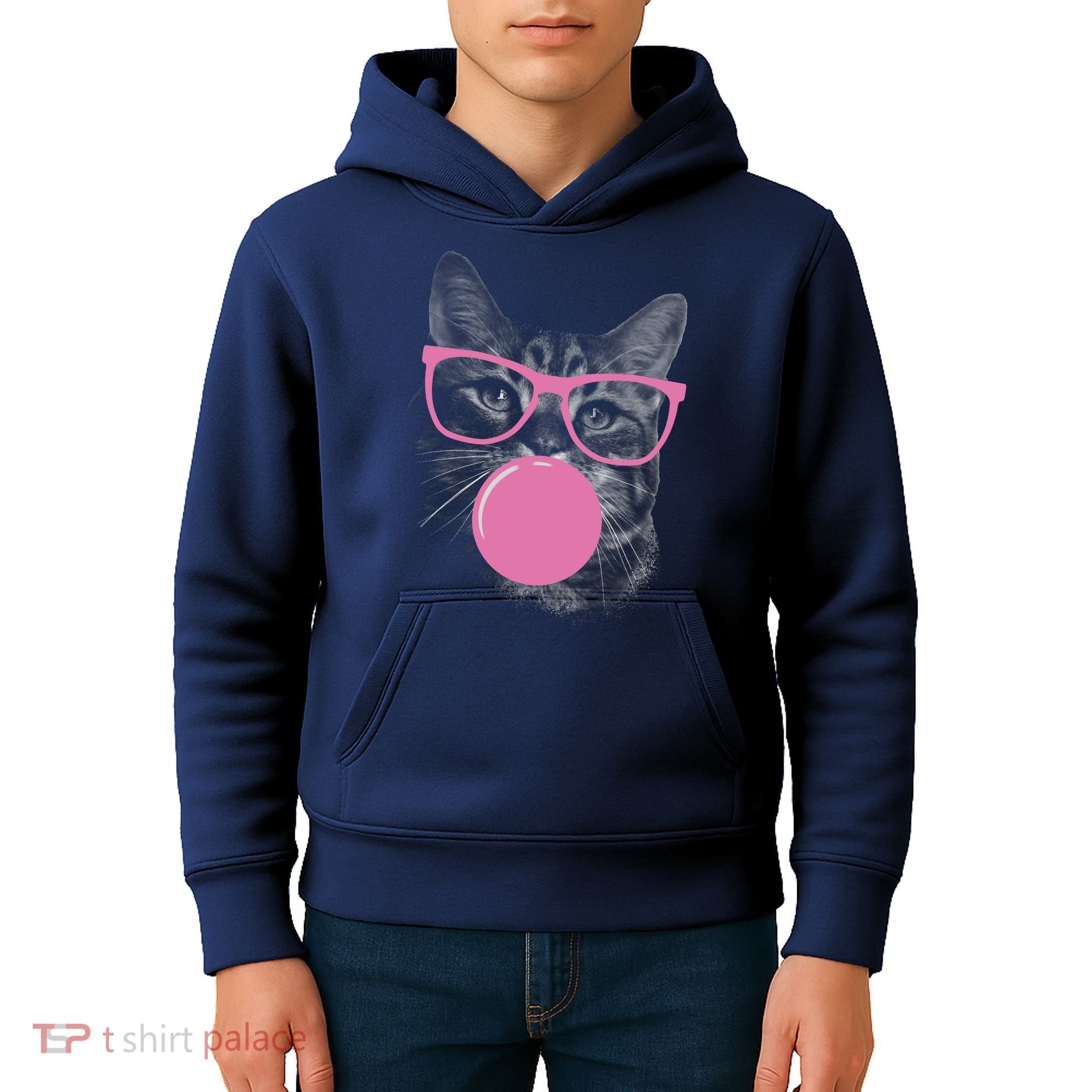 Cat Blowing Bubble Gum Kids Hoodie