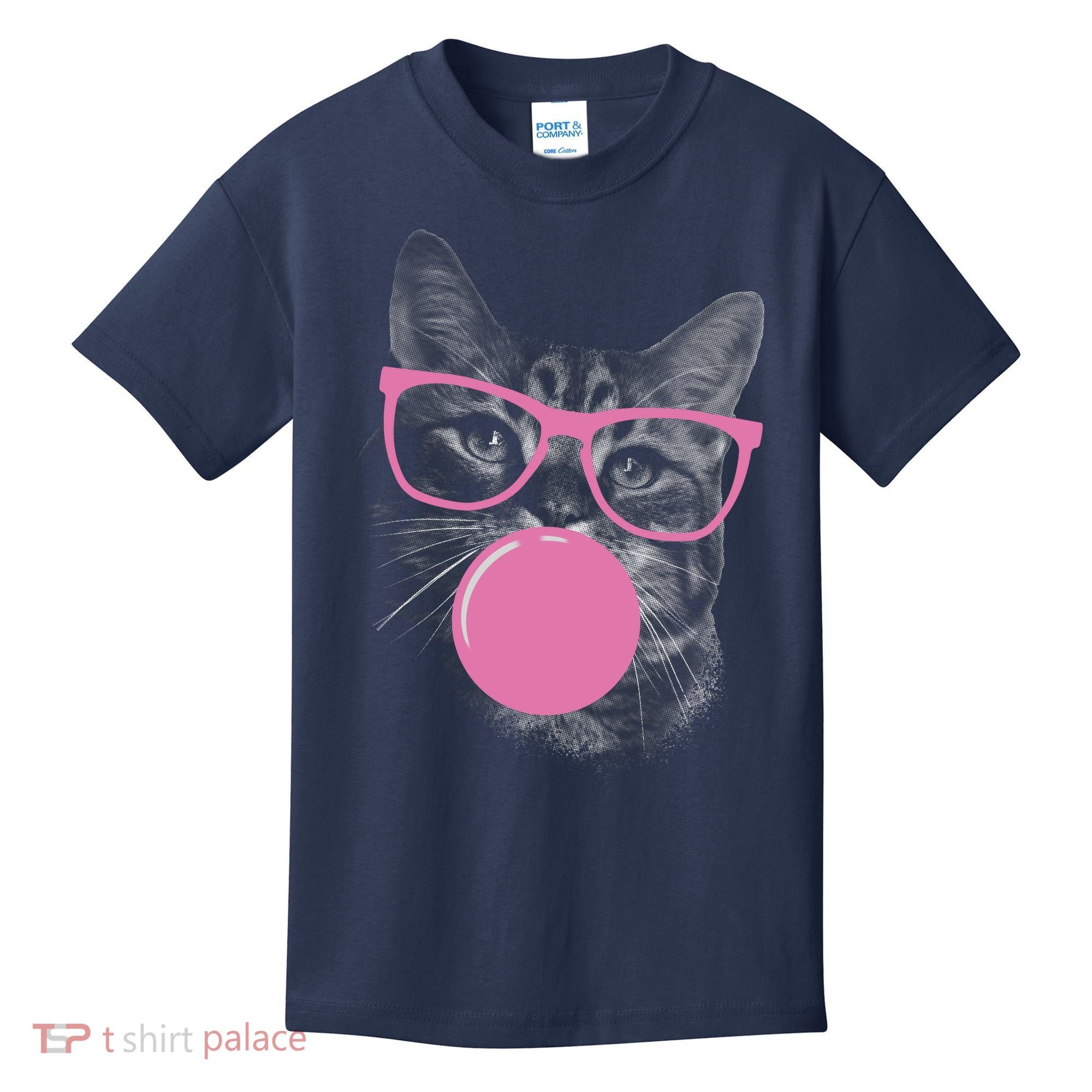 Cat Blowing Bubble Gum Kids T-Shirt