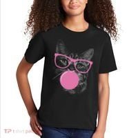 Cat Blowing Bubble Gum Kids T-Shirt thumb 2
