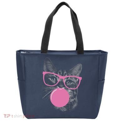 Cat Blowing Bubble Gum Tote Bag