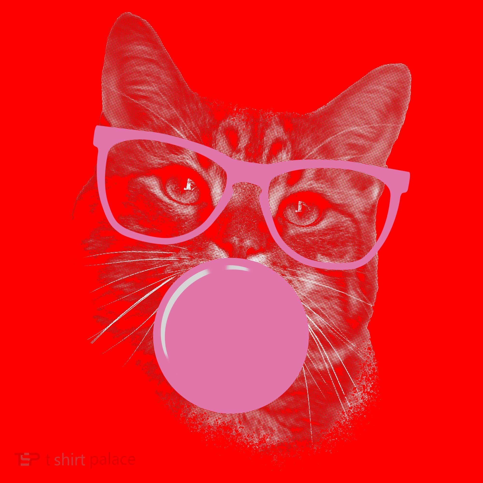 Cat Blowing Bubble Gum Santa Hat