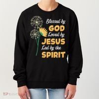 Christianity BLESSED BY GOD LOVED BY JESUS Funny Dandelion Women's Sweatshirt thumb 0