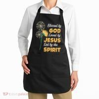 Christianity BLESSED BY GOD LOVED BY JESUS Funny Dandelion Apron thumb 2