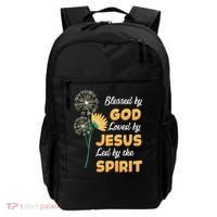 Christianity BLESSED BY GOD LOVED BY JESUS Funny Dandelion Backpack thumb 0