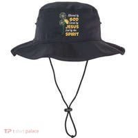 Christianity BLESSED BY GOD LOVED BY JESUS Funny Dandelion Bucket Hat thumb 0