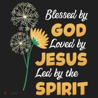 Christianity BLESSED BY GOD LOVED BY JESUS Funny Dandelion Beanie thumb 2