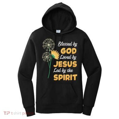 Christianity BLESSED BY GOD LOVED BY JESUS Funny Dandelion Women's Hoodie