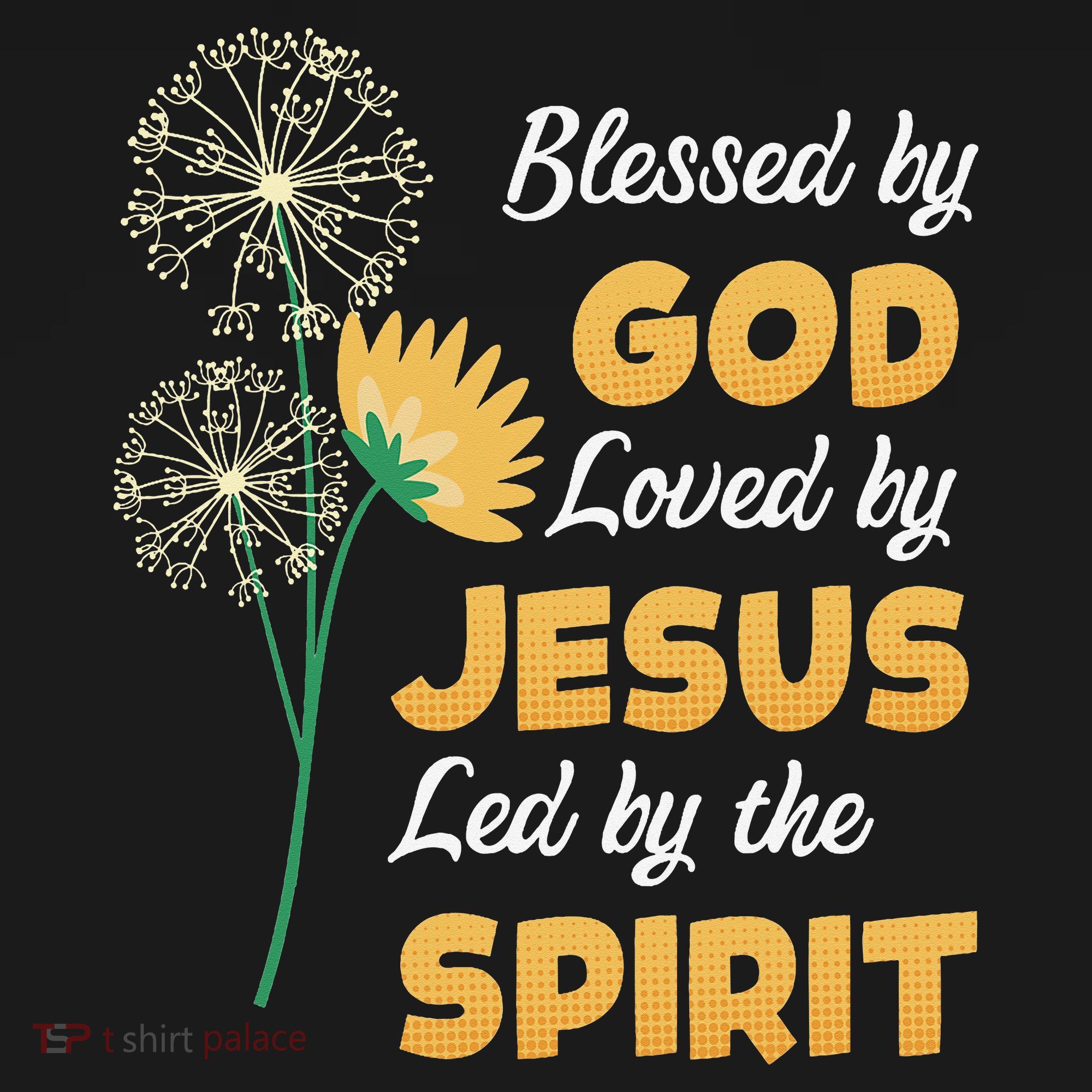 Christianity BLESSED BY GOD LOVED BY JESUS Funny Dandelion Women's Tank Top