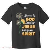 Christianity BLESSED BY GOD LOVED BY JESUS Funny Dandelion Toddler T-Shirt thumb 0
