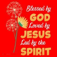 Christianity BLESSED BY GOD LOVED BY JESUS Funny Dandelion Santa Hat thumb 1