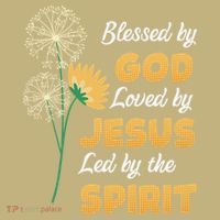 Christianity BLESSED BY GOD LOVED BY JESUS Funny Dandelion Kids T-Shirt thumb 2