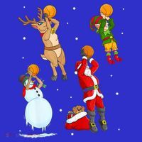 Christmas Basketball Ball Santa Hat Xmas Sport Cool Gift Sweatshirt thumb 3