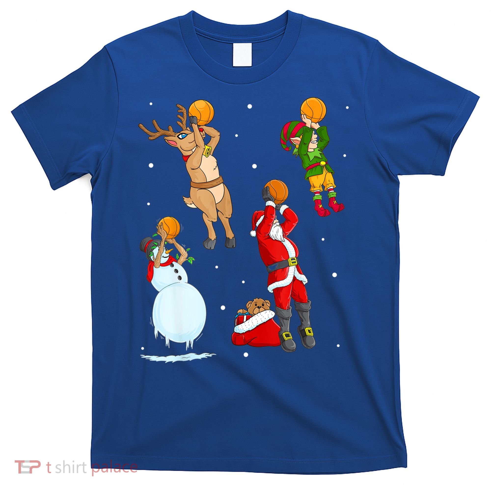 Christmas Basketball Ball Santa Hat Xmas Sport Cool Gift T-Shirt
