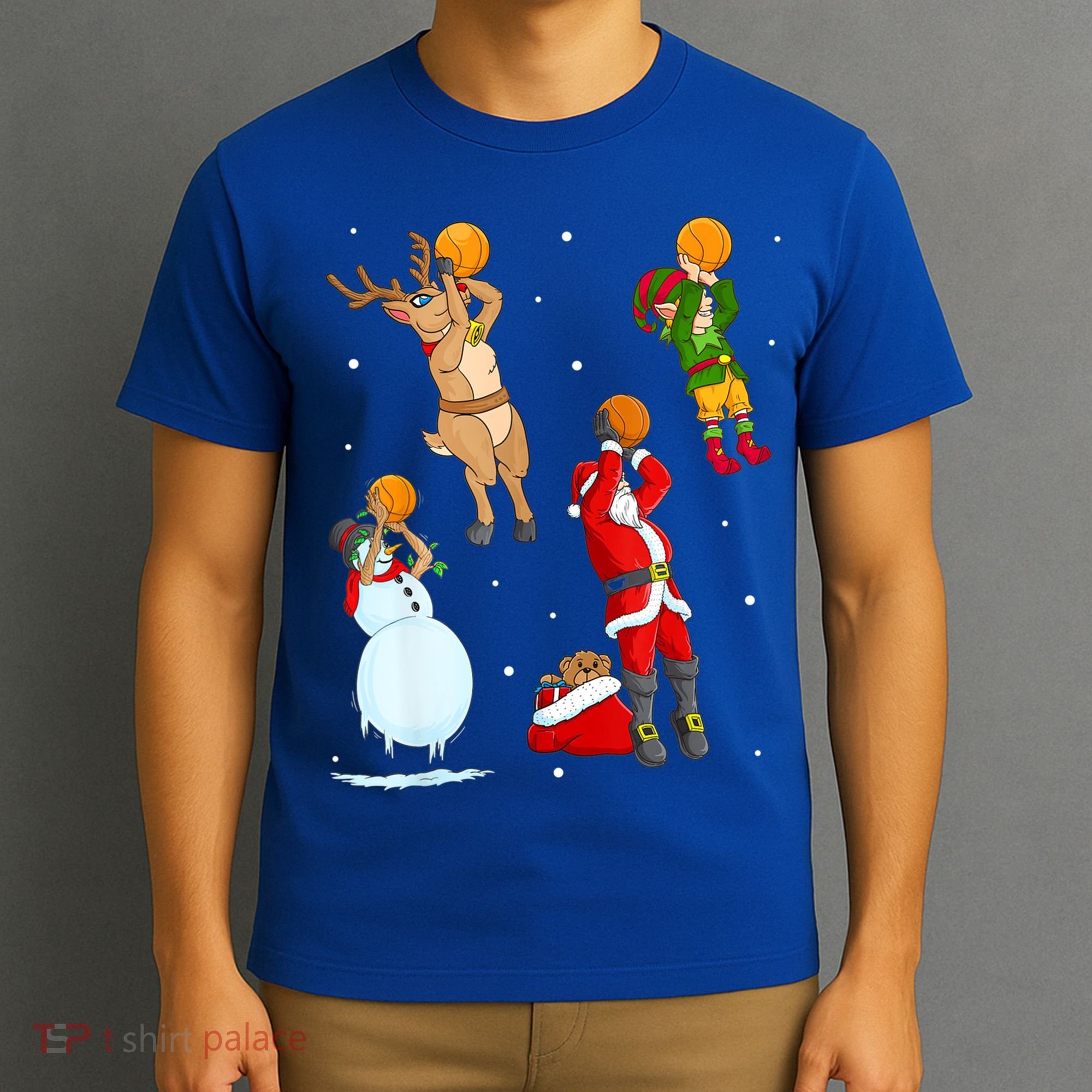 Christmas Basketball Ball Santa Hat Xmas Sport Cool Gift T-Shirt