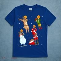 Christmas Basketball Ball Santa Hat Xmas Sport Cool Gift T-Shirt thumb 5