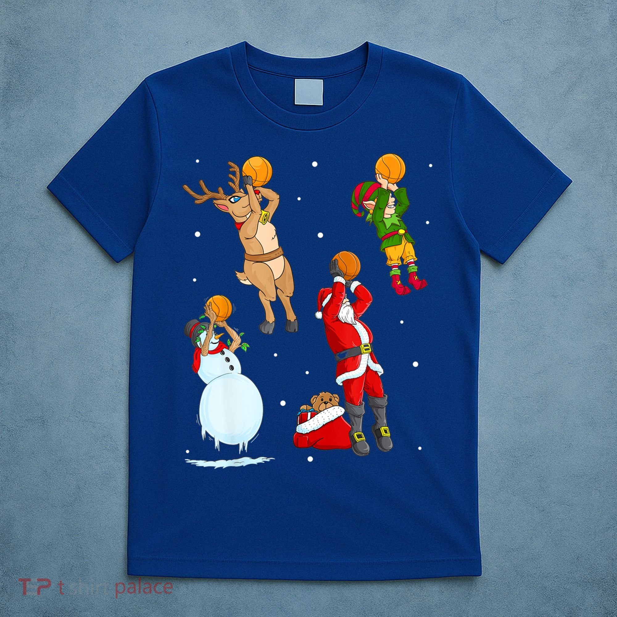 Christmas Basketball Ball Santa Hat Xmas Sport Cool Gift T-Shirt