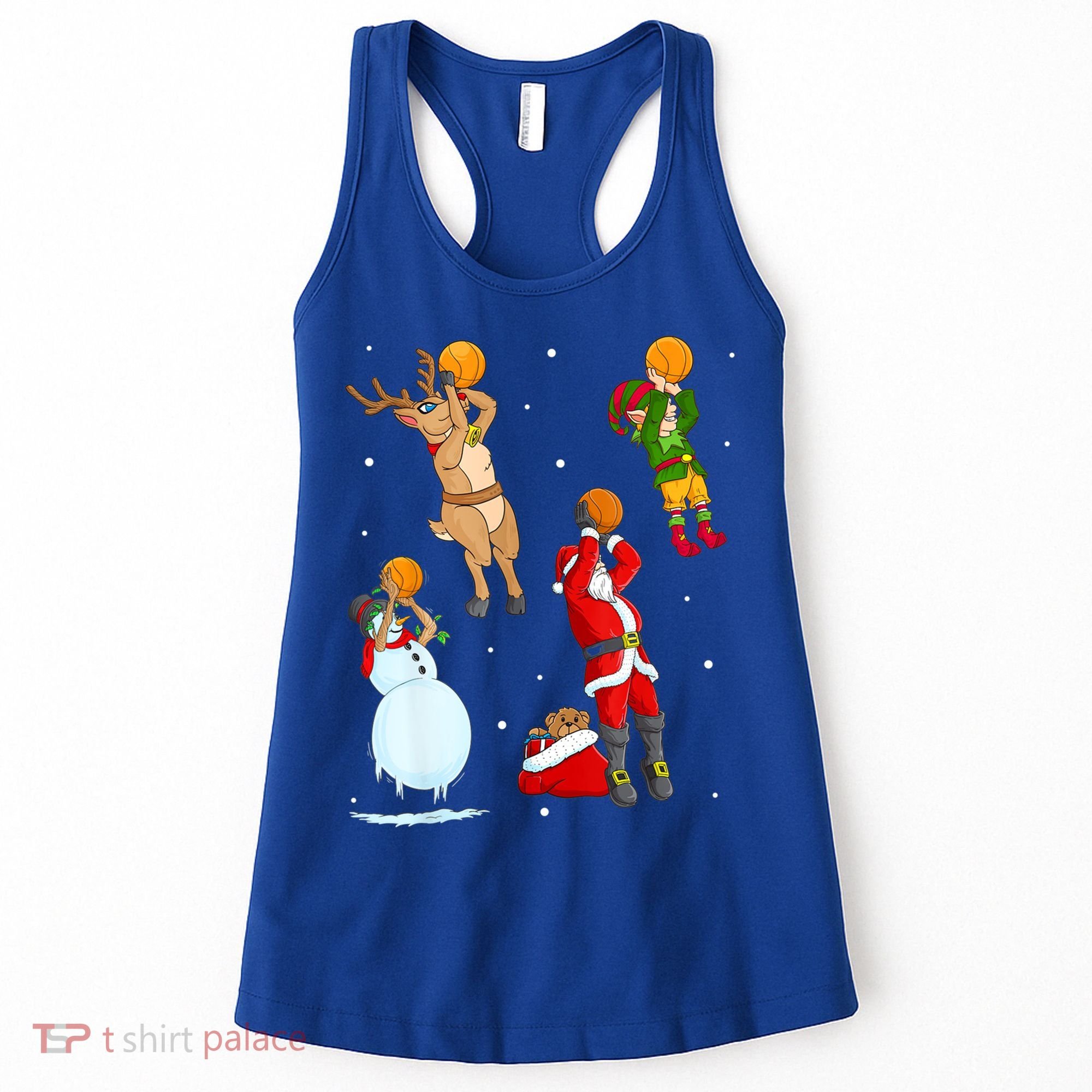 Christmas Basketball Ball Santa Hat Xmas Sport Cool Gift Women's Tank Top