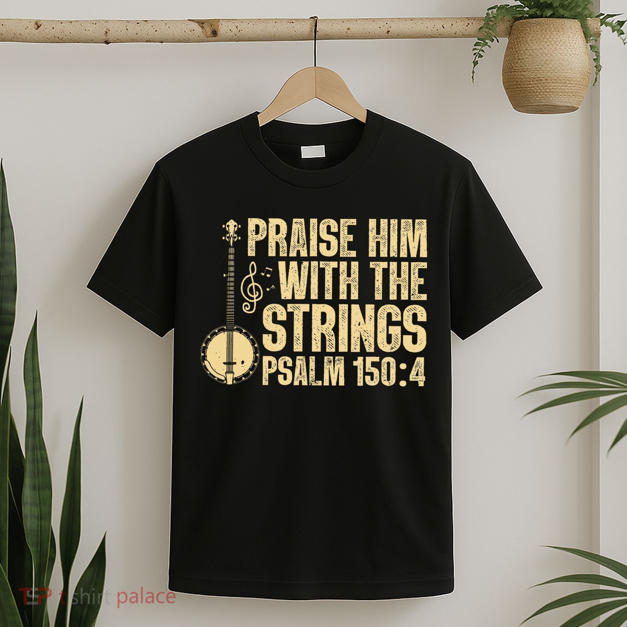 Cool Banjo Bluegrass Music Art For Men Women Worship Leader T-Shirt