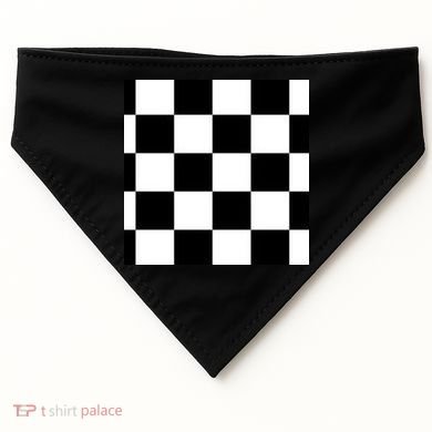Chess Board Black And White Checkered USA-Made Doggie Bandana