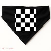 Chess Board Black And White Checkered USA-Made Doggie Bandana thumb 0