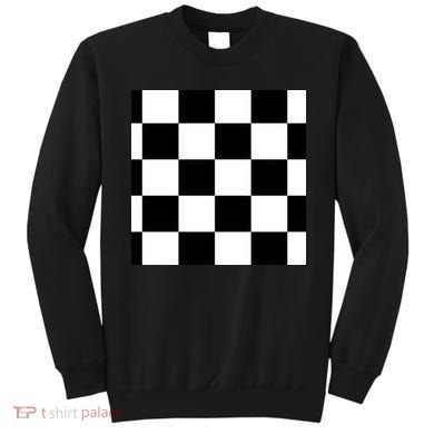 Chess Board Black And White Checkered Sweatshirt