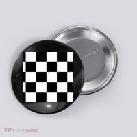 Chess Board Black And White Checkered Button thumb 0