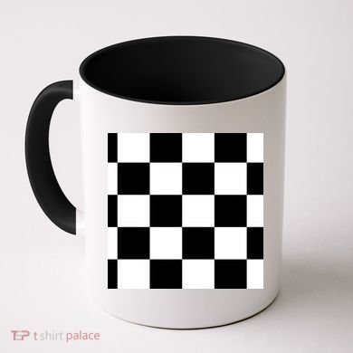 Chess Board Black And White Checkered Coffee Mug