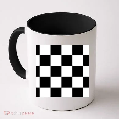 Chess Board Black And White Checkered Coffee Mug