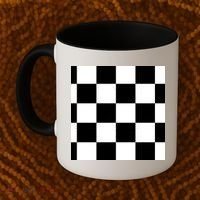 Chess Board Black And White Checkered Coffee Mug thumb 2